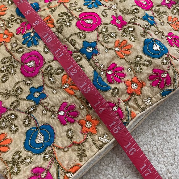 NEW] Indian Sari Saree Lehenga Blouse Gold XL - Picture 4 of 12